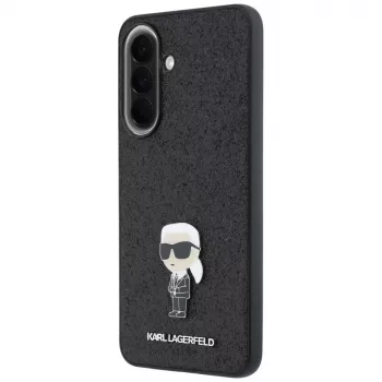 Karl Lagerfeld Fixed Glitter Ikonik Logo Metal Pin pouzdro pro Samsung Galaxy A37 5G černé