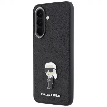 Karl Lagerfeld Fixed Glitter Ikonik Logo Metal Pin zadní kryt pro Samsung Galaxy A57 5G, černý