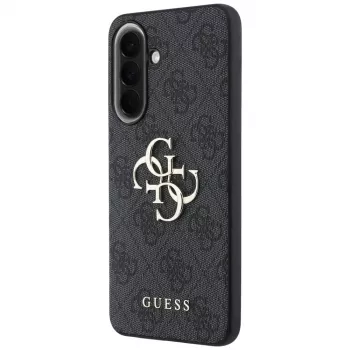 Guess Leather 4G Metal Logo Case for Samsung Galaxy A37 5G, Black