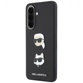 KARL LAGERFELD pouzdro pro Samsung Galaxy A37 5G s Karl & Choupette Heads, Pins & Logo, černé