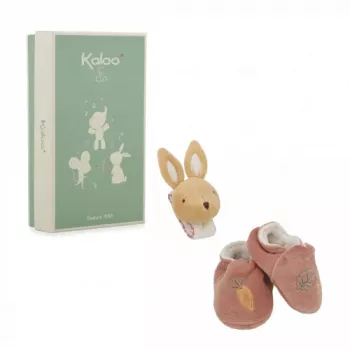 Dárková sada Kaloo 2v1 králík (chrastítko + capáčky) kolekce Petites Chansons
