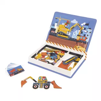 Magnetická naučná hra Magnetibook Staveniště Janod