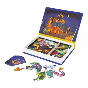 Magnetická knižní hra Magnetibook Smoki Janod – téma draci a fantasy