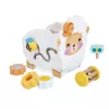 Janod Multifunctional Sheep Shape Sorter Pull-Along Toy Wooden Farm 12m+