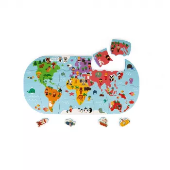 Magnetické puzzle Mapa světa Janod 28 dílků