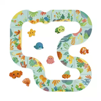 Koupelové puzzle Stopy zvířat Janod, 18m+
