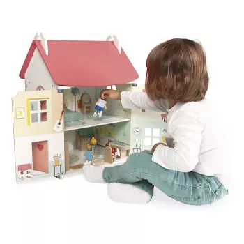 Dřevěný domeček pro panenky JANOD Lilliputiens s 15 doplňky J06467