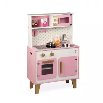 Velká dřevěná kuchyňka Janod Candy Chic se zvukem