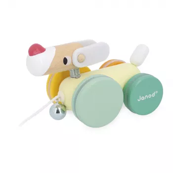Janod Zigolos Wooden Pull-Along Dog Toy 12m+