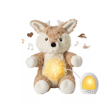 Uklidňující plyšová hračka Cloud B Love Light Buddies Finley Fawn s nočním světlem a zvukovým strojkem