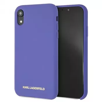 Karl Lagerfeld KLHCI61SLVOG silikonový pevný kryt pro Apple iPhone Xr – fialový
