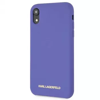 Karl Lagerfeld KLHCI61SLVOG silikonový pevný kryt pro Apple iPhone Xr – fialový
