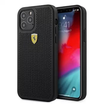 Ferrari FESPEHCP12MBK iPhone 12/12 Pro 6,1 inch černý pevný kryt On Track Perforated