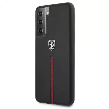 Ferrari FEOSIHCS21SBK Off Track kožené nylonové proužkové tvrdé pouzdro pro Samsung Galaxy S21 (G991) - černé