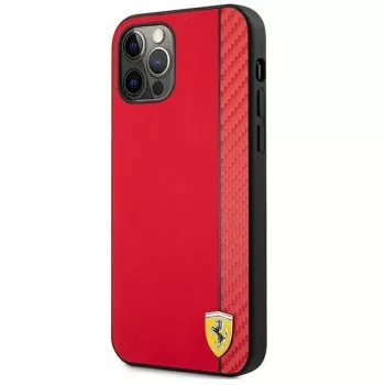 Ferrari FESAXHCP12LRE iPhone 12 Pro Max 6,7 inch červené pouzdro Hardcase On Track Carbon Stripe