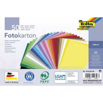 Folia Fotokarton Assorted Colors 300 g/m² 50 Sheets A4 Photo Cardboard