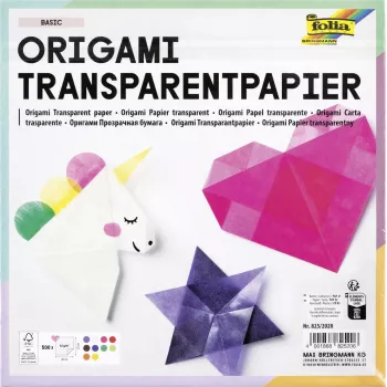 Transparentní skládací papír Folia 20 x 20 cm, 20 listů, 42 g/m², čirý