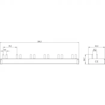 SIEMENS 5ST3675-0 kolíková přípojnice 10mm² 3p/N 6xAFD+6xKomp. 12TE