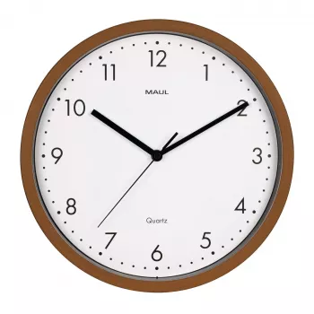 MAUL 9051476 quartz nástěnné hodiny 30 cm x 5 cm dřevo (tmavé) bílé