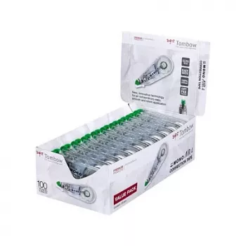 Korekční roller Tombow CT-CA4-20 MONO CA - bílá páska 10 m x 4,2 mm - zelený/průhledný dávkovač - 20 ks