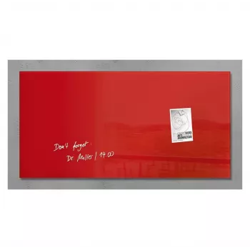 SIGEL Artverum GL147 magnetická skleněná tabule 910x460 mm, bílá, bez rámu, na zeď
