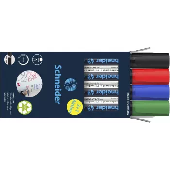 Schneider Maxx 293 Whiteboard and Flipchart Marker Assorted Colours 2.0 - 5.0 mm, Pack of 4