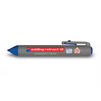 EDDING Retract 12 permanentní fix, zkosený hrot, šířka stopy 1,5-3 mm, modrý inkoust, balení 10 ks