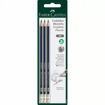 Grafitová tužka Faber-Castell Goldfaber G-Tip HB, 3 ks, tmavě zelená (116896)