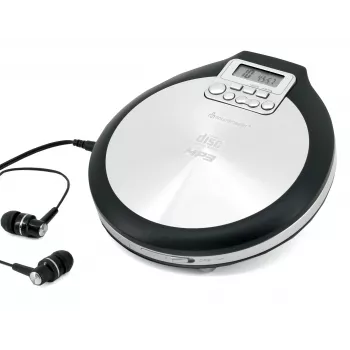 Soundmaster CD9220 přenosný CD přehrávač s 40s Anti-Shock, DBBS, černý/stříbrný