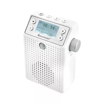 Soundmaster DAB60WE zásuvkové rádio DAB+, FM, Bluetooth, USB, hands-free, odolné proti stříkající vodě, bílé