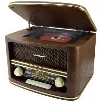 Soundmaster NR961 stolní rádio DAB+, FM, AUX, USB, CD, Bluetooth, dálkové ovládání, hnědé