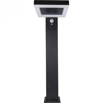 REV LED solární stojací lampa Čtvercová Černá