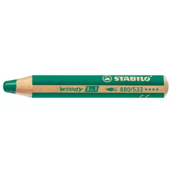 Pastelka STABILO woody 3 v 1 – zelená – 10 mm tuhy – 1 ks