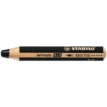Pastelka STABILO woody 3 v 1 – černá – 10 mm – 1 ks