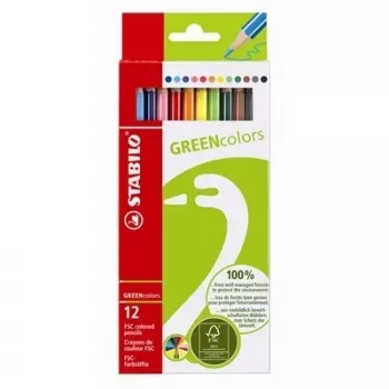 Pastelky STABILO GREENcolors – vícebarevné – 12 ks