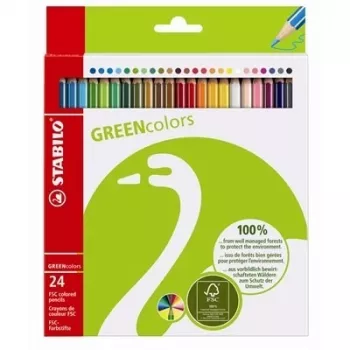 Pastelky STABILO Green Colors – 2 mm – 24 ks