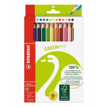 Pastelky STABILO GREENtrio – mix barev – 12 ks
