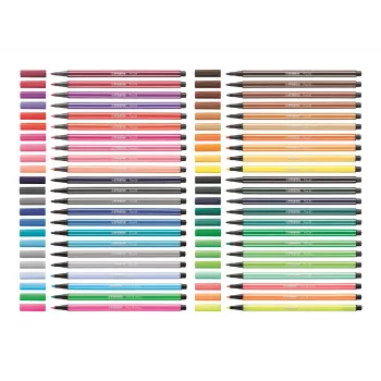 Sada popisovačů STABILO Pen 68 – 20 mix barev – plastová krabička – Zebrui tyrkysová – šířka tahu 1 mm
