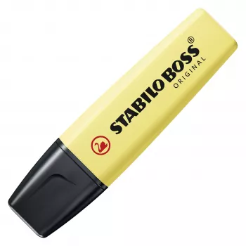 STABILO BOSS ORIGINAL Sada zvýrazňovačů - 6 kusů - Pastelové barvy mix - Sekáčkový hrot - 2 mm / 5 mm - Inkoust na vodní bázi