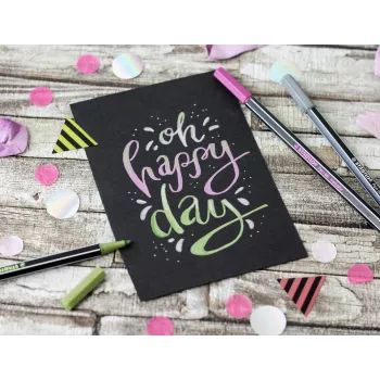 Popisovač STABILO Pen 68 Metallic, metalicky růžový, 1 ks