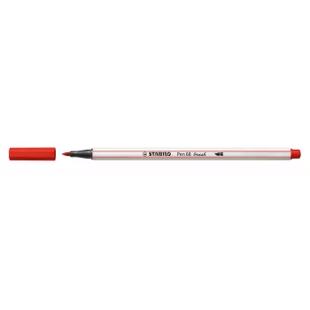 Popisovač STABILO Pen 68 Brush, Medium, červený, flexibilní štětcový hrot, inkoust na vodní bázi, Německo, pro dospělé a děti