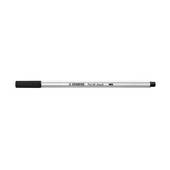 Popisovač STABILO Pen 68 Brush, Medium, černý, štětcový hrot, inkoust na vodní bázi, Německo, pro dospělé a děti