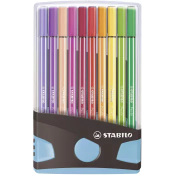 Sada popisovačů STABILO Pen 68, Medium, 20 barev, mix, 1 mm, 24 h bez zaschnutí, inkoust na vodní bázi
