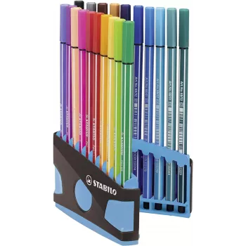 Sada popisovačů STABILO Pen 68, Medium, 20 barev, mix, 1 mm, 24 h bez zaschnutí, inkoust na vodní bázi