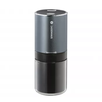 Zassenhaus Mini Master USB Coffee Grinder, Conical Ceramic Burr, Rechargeable, Black/Silver