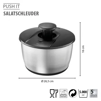 Odtáčeč salátu GEFU PUSH IT, nerez