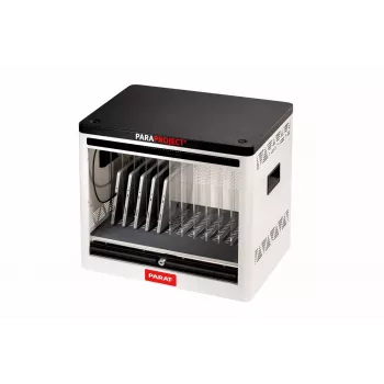 Úložný box na zařízení PARAT PARAPROJECT Cube C12 – uzamykatelný – pro 12 tabletů/notebooků – ocel, ABS plast – šedý – velikost obrazovky do 12