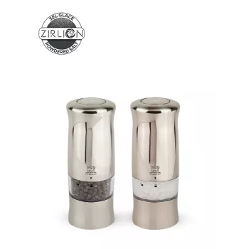 Elektrická sada solničky a mlýnku na pepř Peugeot Zeli Duo PM+SM Z stříbrná 14 cm