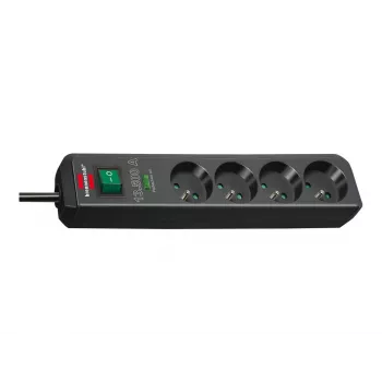 Brennenstuhl Eco-Line 4-Gang Surge Protected Power Strip 1.5m Black 13.5kA