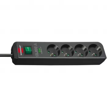 Brennenstuhl Eco-Line 4-Gang Surge Protected Power Strip 1.5m Black 13.5kA